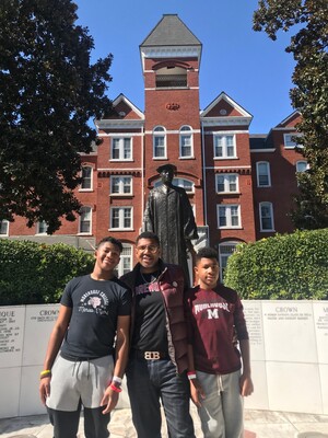 Daniel Jackson, Jr. 94 and his sons, Tre and Julian, visit Graves Hall.