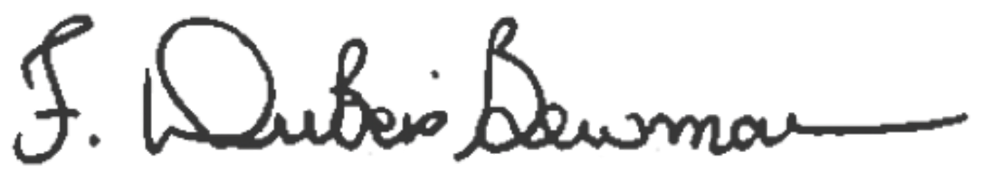 President DuBois Bowman Signature