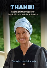A person wearing a robe and a blue head wrap

Description automatically generated
